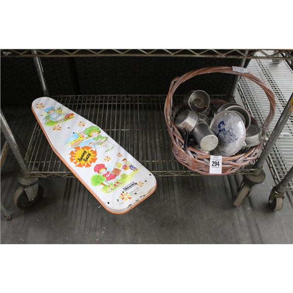 Sunny Suzy Child Ironing Board, Alum. Child Kitchenware, Basket