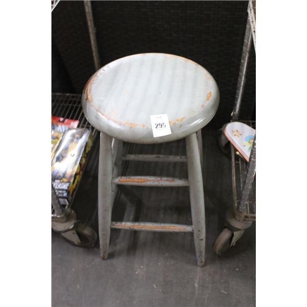 Grey Painted Wooden Stool