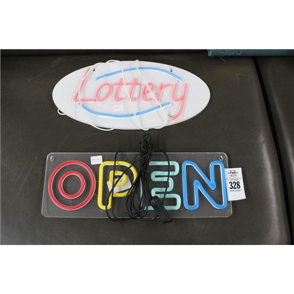 Lighted Open/Lottery Signs - 2 - No Shipping