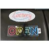 Image 1 : Lighted Open/Lottery Signs - 2 - No Shipping