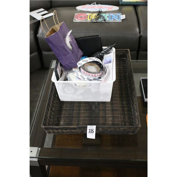 Large Mocha Basket Tray w/Portable DVD Player, Key Pads, Foam Tape, Incense