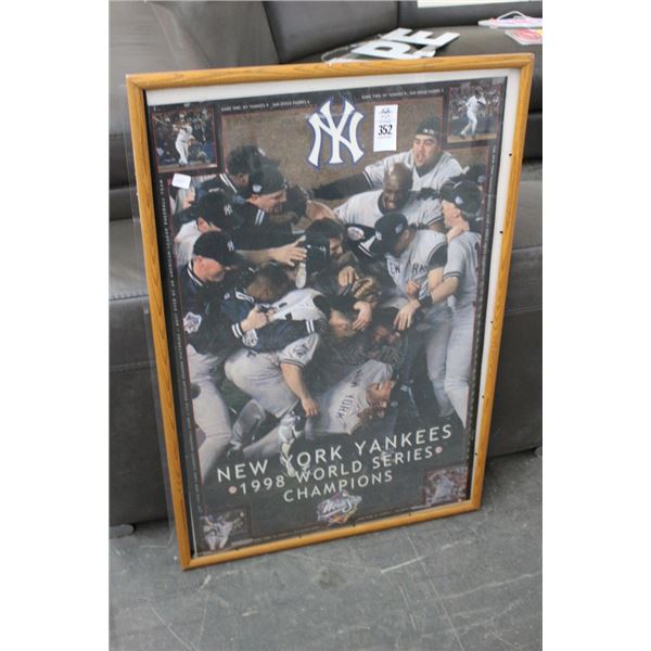 NY Yankee 1998 World Series Champs Framed Poster