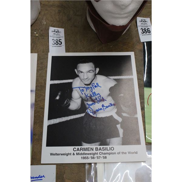 Carmen Basilio Autographed Boxing Photo