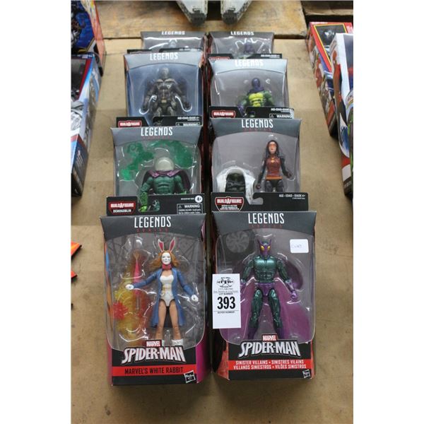8-Spiderman Legends Build A Figurine In Box - 8 X $