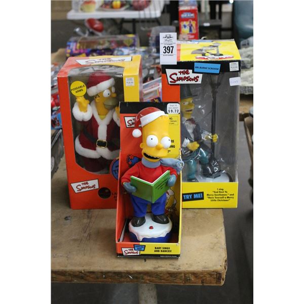 3-Simpsons Figurine in Box - 3 X $