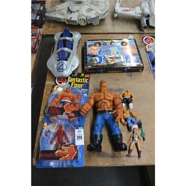 Fantastic 4 Figurines/Sets 3 In Box - 4 Loose, Flying Car