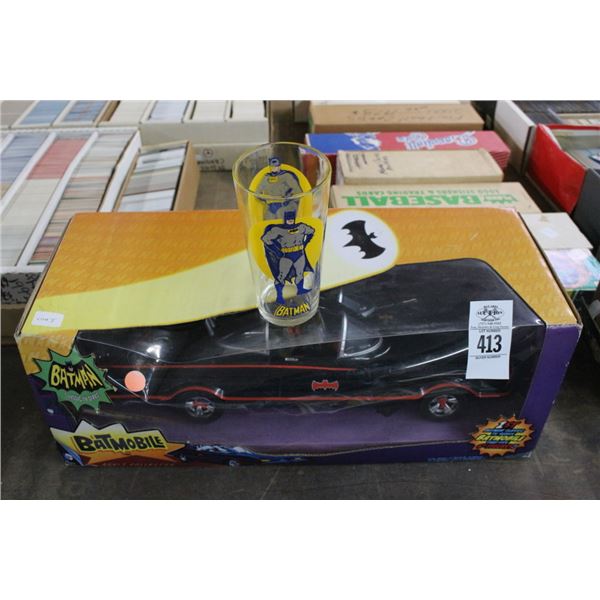 Original Batmobile Car in Box, Batman Collector Glass
