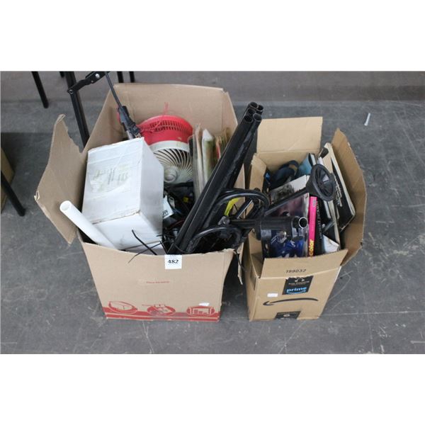 Sports Player Photos, Books, Fan, Home Goods - 2 Boxes