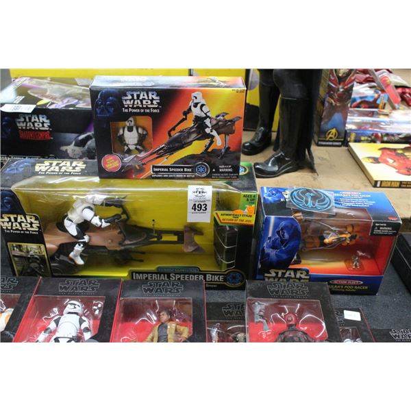 3-Star Wars Figurine/Speeder Bike - 3 X $