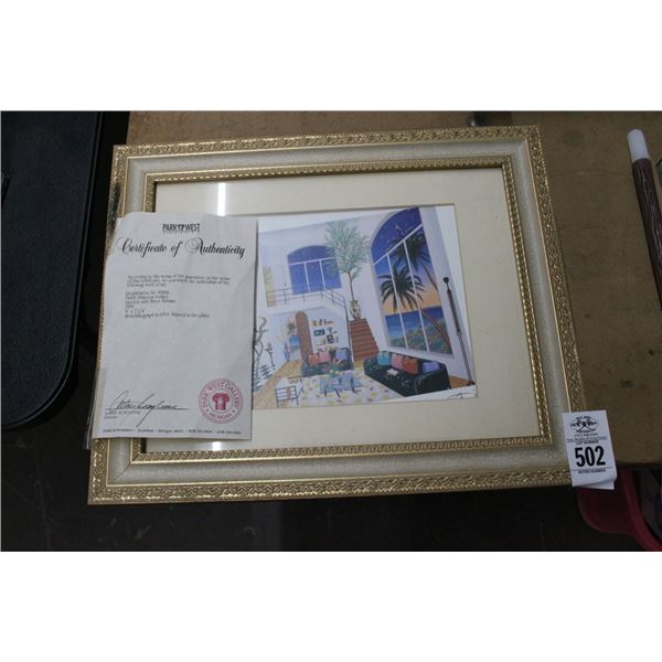 Framed Wall Art Interior w/3 Matisso by Ledon w/COA