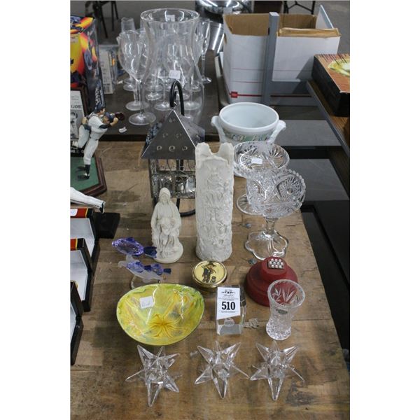 Candle Lantern, Art Glass Fish, Candlesticks, Paper Weight, Hummel Music Box,