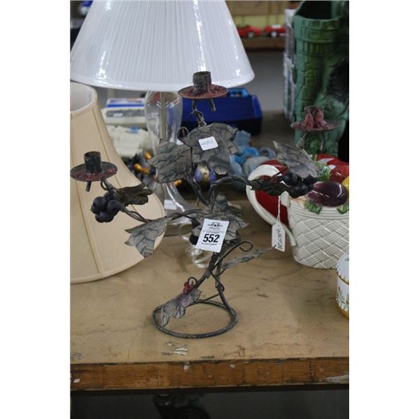 Ornate Floral Triple Candelabra