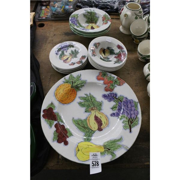 Fruit Motif Dishes/Bowls Set