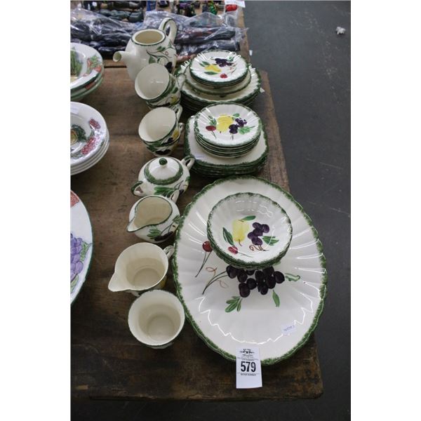 Blue Ridge Fruit Motif Dishes/Bowls/Pitcher Set