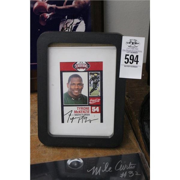Tyron McKenzie # 54 Autographed Trading Card - Framed
