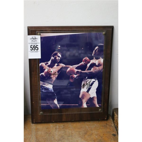 Muhammed Ali, Ken Norton Double Autographed Photo On Plaque