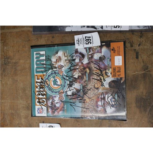 Miami Dolphin Game Day Framed Magazine Team Autographed