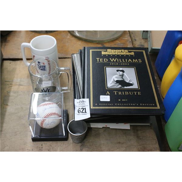 Autographed Game Baseball, Souvenir Mugs, SI Hard Back Sports Books