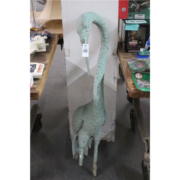 Large Cast Bronze Heron - Missing Legs
