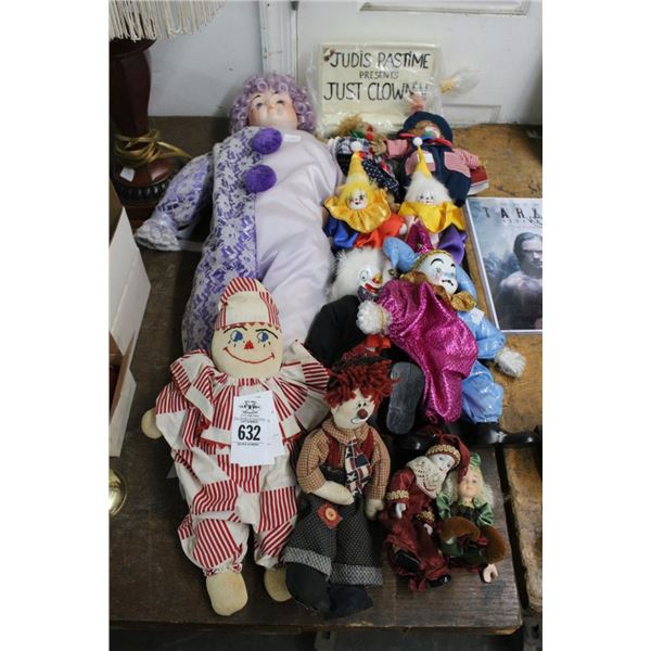 Lot of Asst. Clown Dolls
