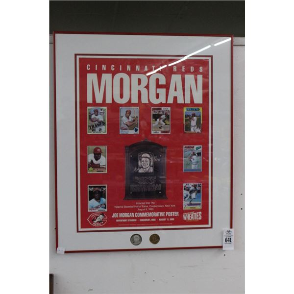 Joe Morgan Cincinnatti Reds Commemorative Framed Poster