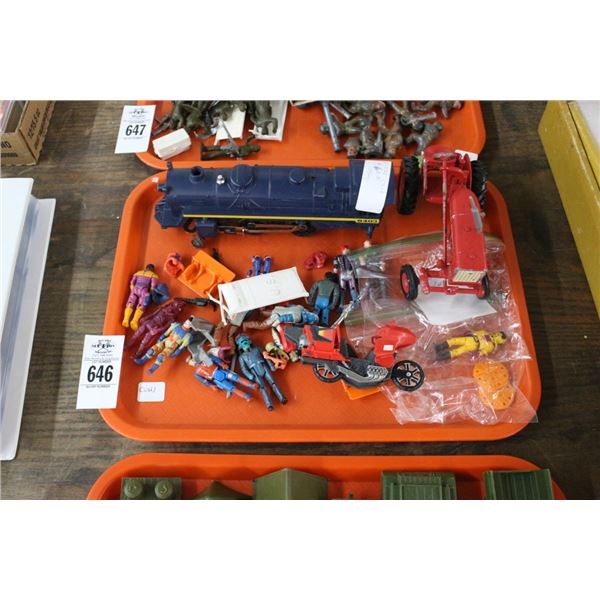 Lionel Locomotive, MF Cast Tractor, Asst. Figurines