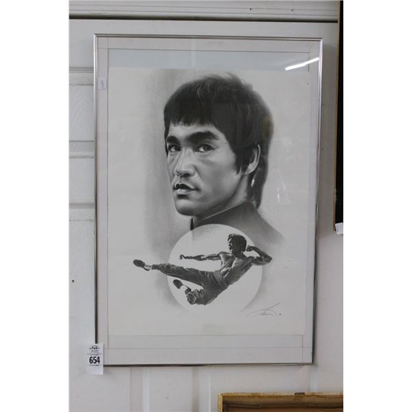 Bruce Lee Framed Sketch