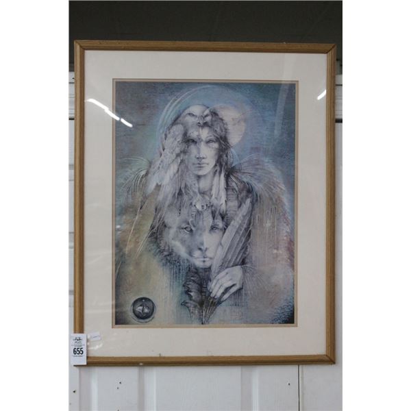 Indian Abstract Framed Wall Art - 24"  X  30"