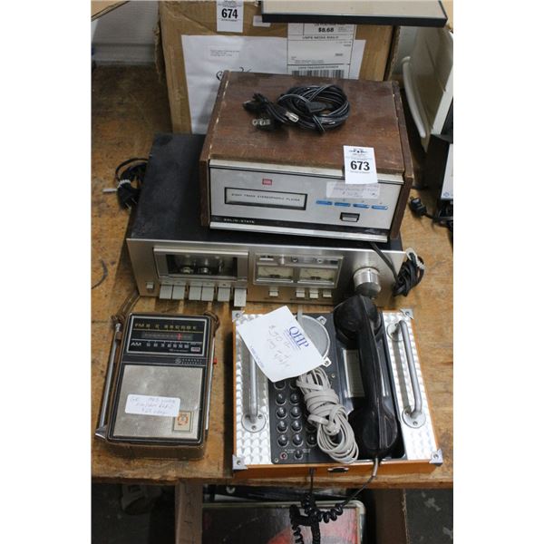 Vintage Pioneer Cassette Player, 8 Track Player, Portable Phone, Radio