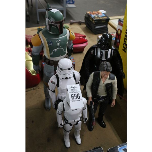 5-Star Wars Figurine Darth, Hans Solo, Storm Troopers - 5 X $
