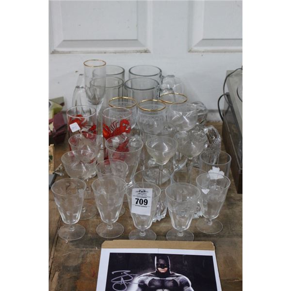 Beer Mugs, Asst. Glasses, Stems