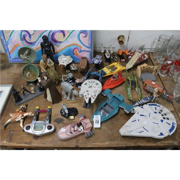 Large Lot of Star Wars Figurines, Battleships