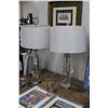 Image 1 : Contemporary Lucite Lamps - Pair