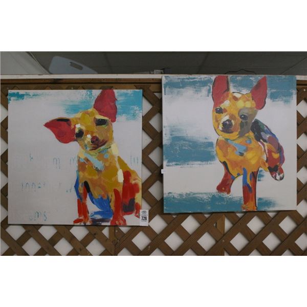 Oil On Canvas Unframed Dog Wall Art - 2