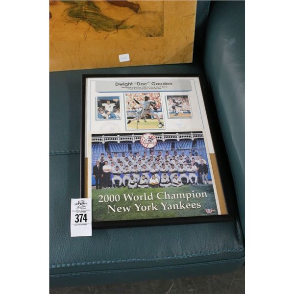Dwight Doc Goodwin NY Yankee Framed Memorabilia Autographed