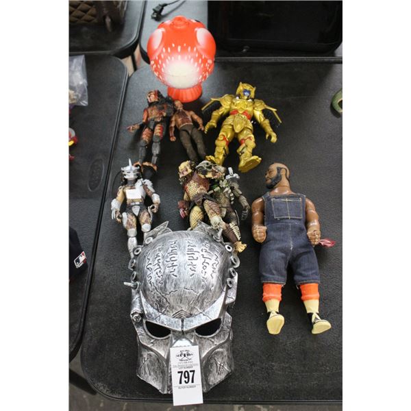 Asst. Super Hero Figurines 7, Masks, Blow Fish