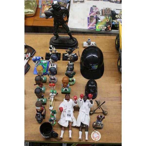 Asst. Collector Bobbleheads, Figurines, TB Ray Batter Hats, Mug