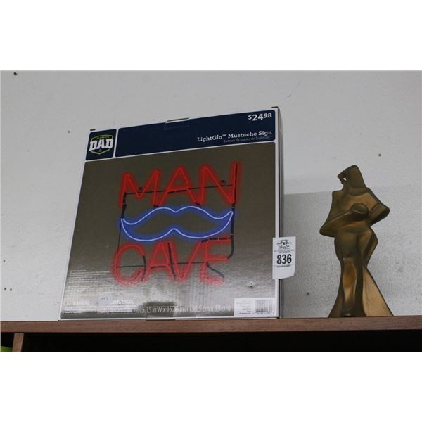 Mancave w/Mustache w/Neon, Woman Statuary