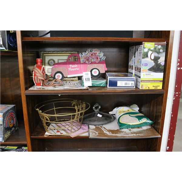 Flood Lights, Holiday Cards, Keepsake Clock, Décor - 2 Shelves