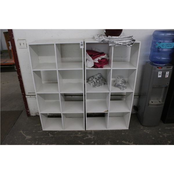 White 8 Section Storage Cubes - Pair