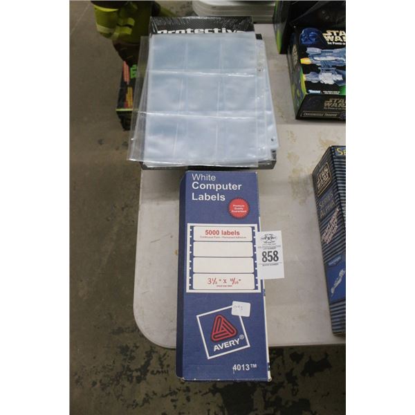 Trading Cards Protective Paper, Computer Labels