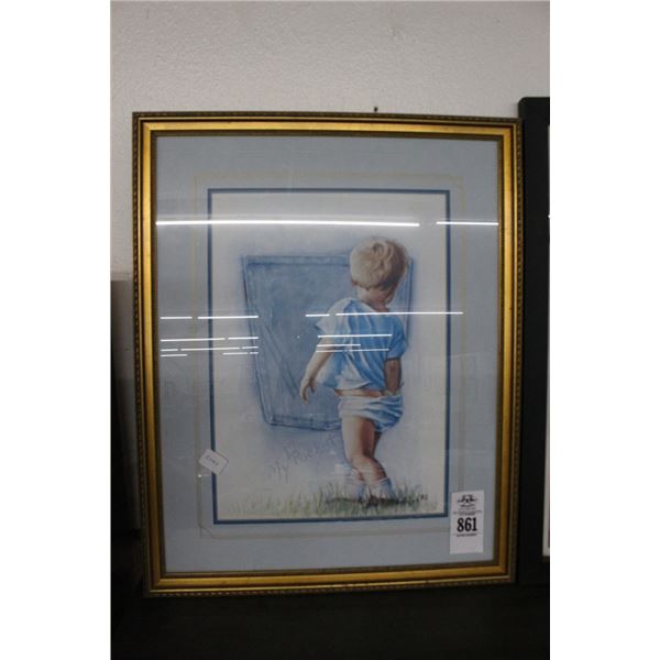 Framed Infant Wall Art My First Pocket Signed Rothin Bush