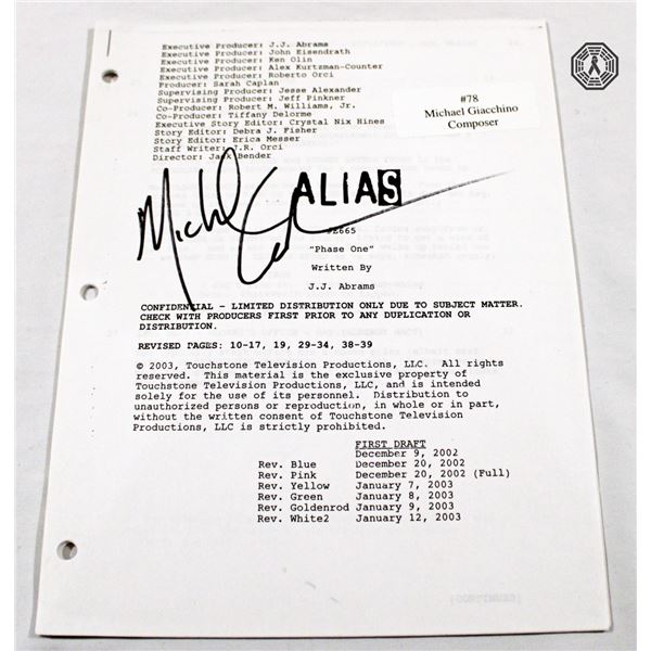 Alias Authentic Partial Script Signed by Michael Giacchino (Very Rare)!