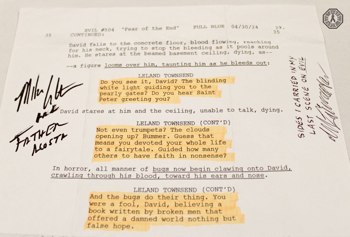Evil Queen Script Evil Series Finale Script Side Signed by Emerson and Colter (VERY Rare)!