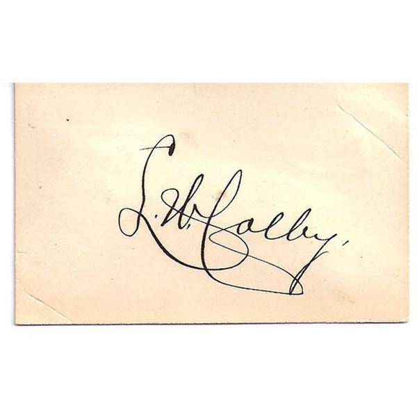 Civil War Officer Leonard W. Colby Signed Civil War Signature Cut