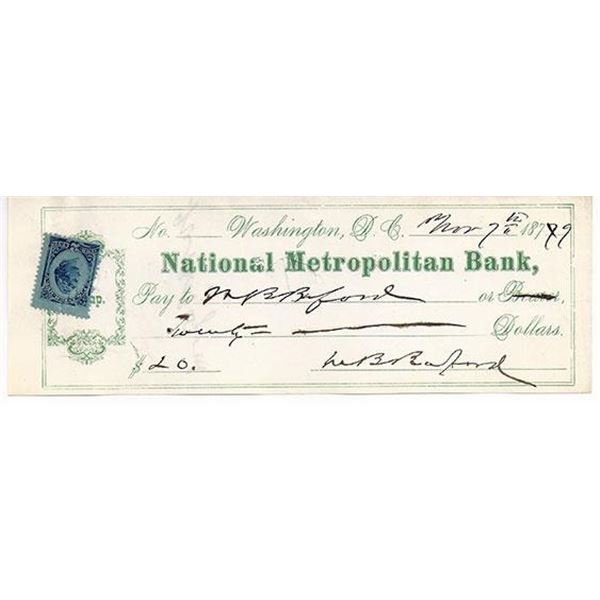 Union General Napoleon Bonaparte Buford Signed Civil War Check