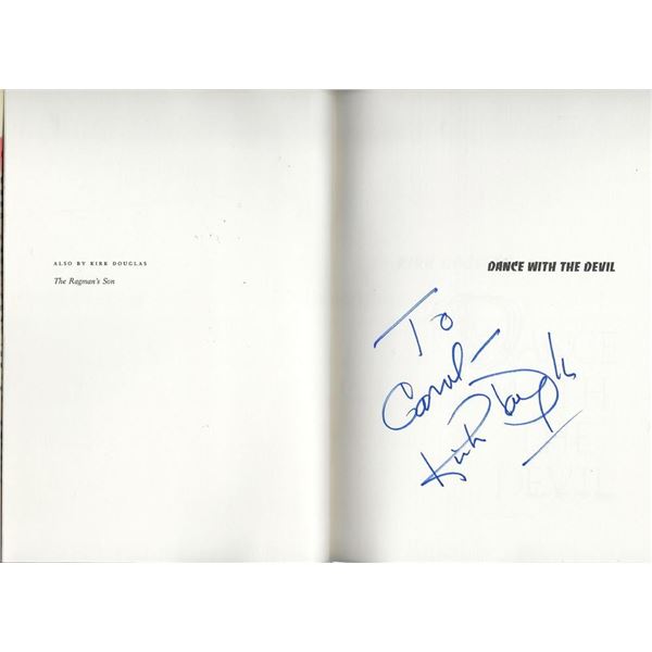 Dance with the Devil Kirk Douglas signed book