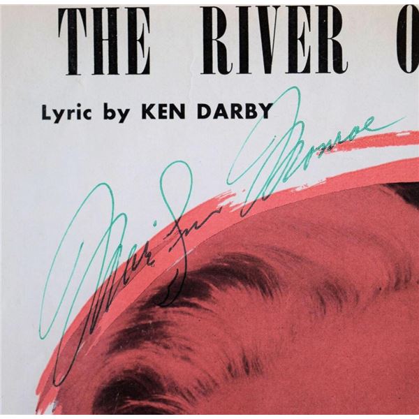 The River Of No Return Marilyn Monroe signed Sheet Music