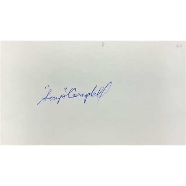 Major League Baseball Star  player Clarence "Soup" Campbell original signature cut