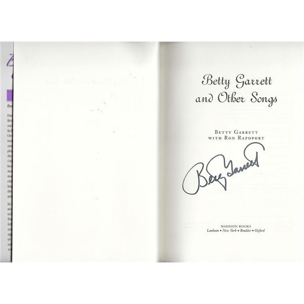 Betty Garrett and Other Songs: A Life on Stage and Screen signed book
